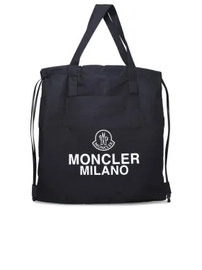 Moncler    Moncler Black Cotton Blend Tote Bag