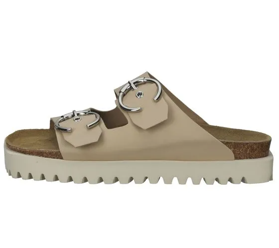 Mules pour femmes SANSIBAR d'Espagne avec doubles brides 1096231 beige
