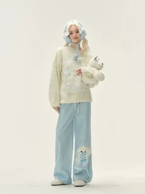 Naturally astringent cute puppy soft and lazy mohair sweater for women autumn and winter 2024 new loose knitted top