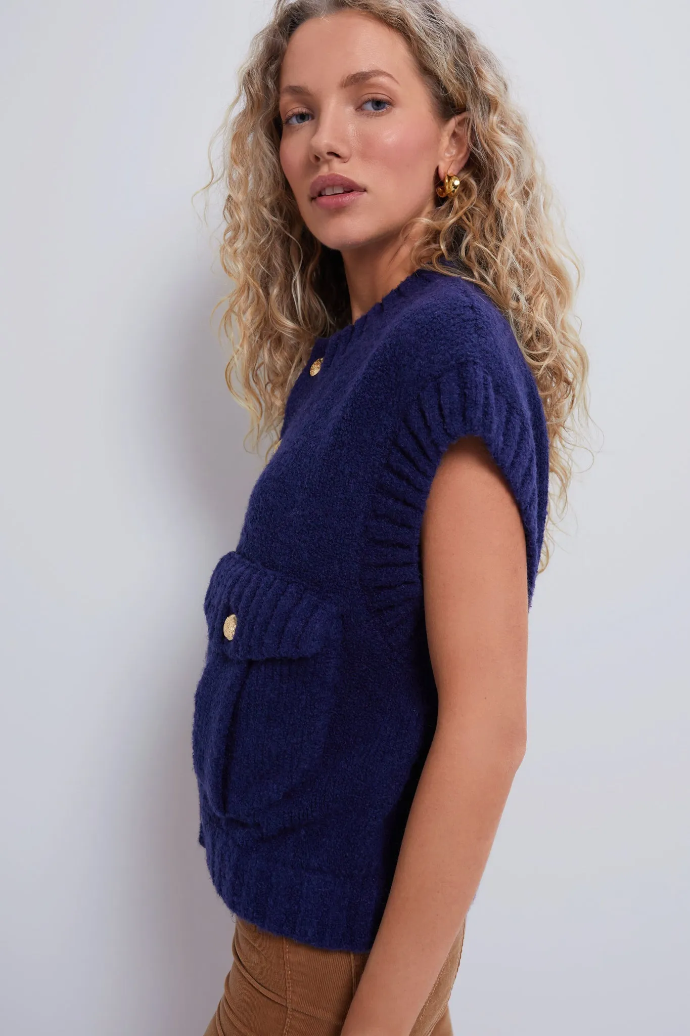 Navy Knit Valentina Vest