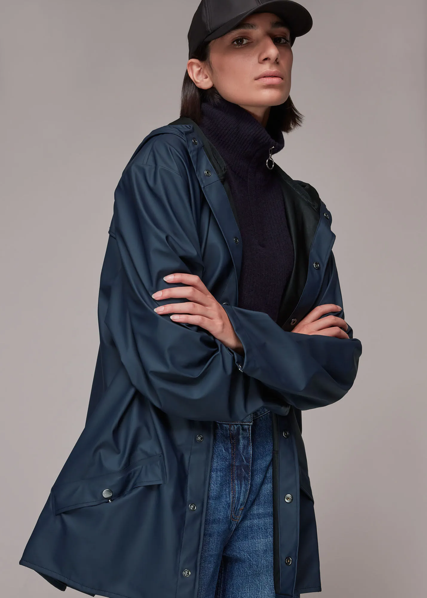 Navy Rains Hooded Jacket