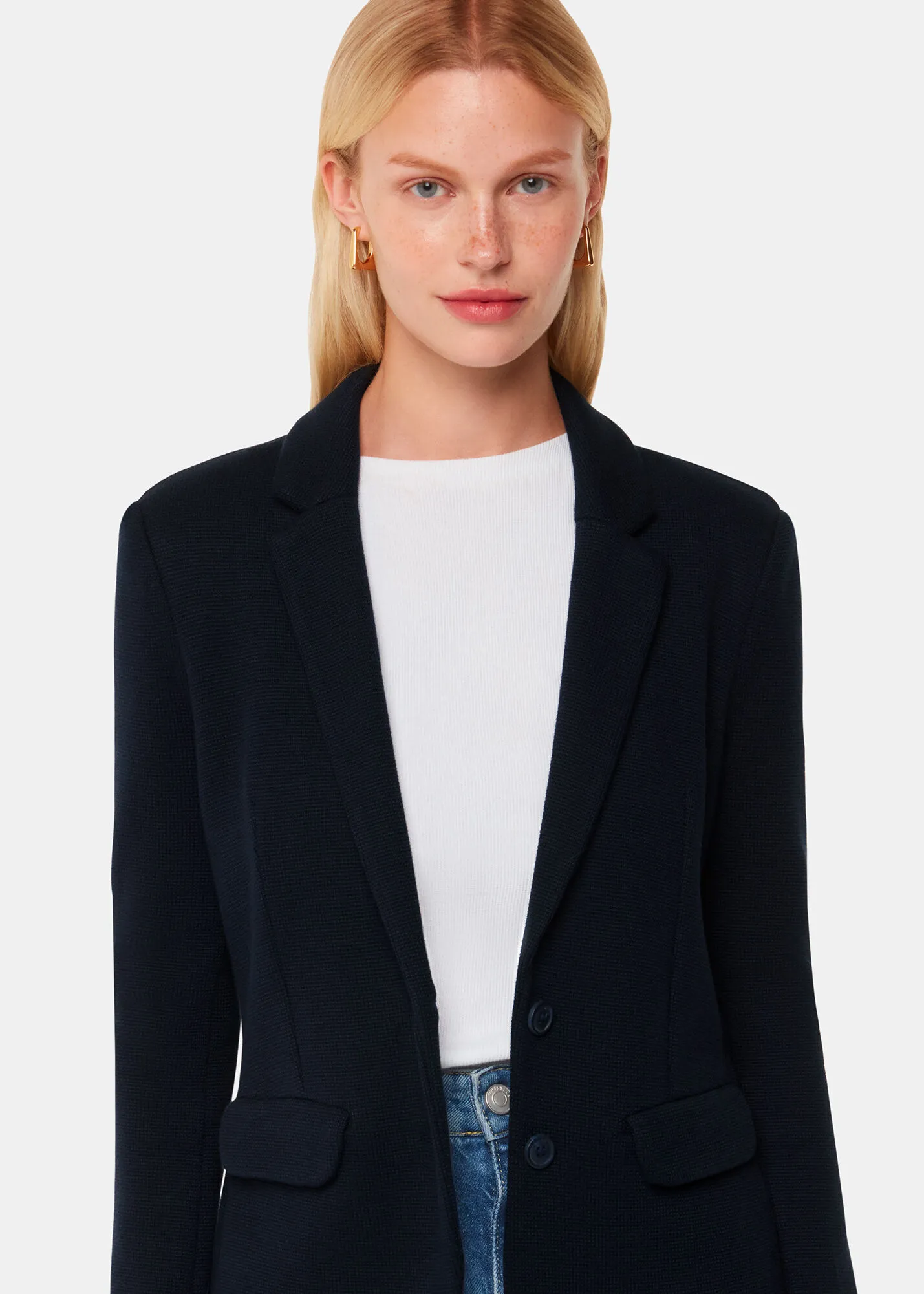 Navy Slim Jersey Jacket