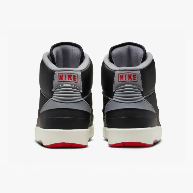 Nike air jordan 2 retro (black cement/ black/ cement grey/ fire red/ sail) men us 8-13 dr8884-001