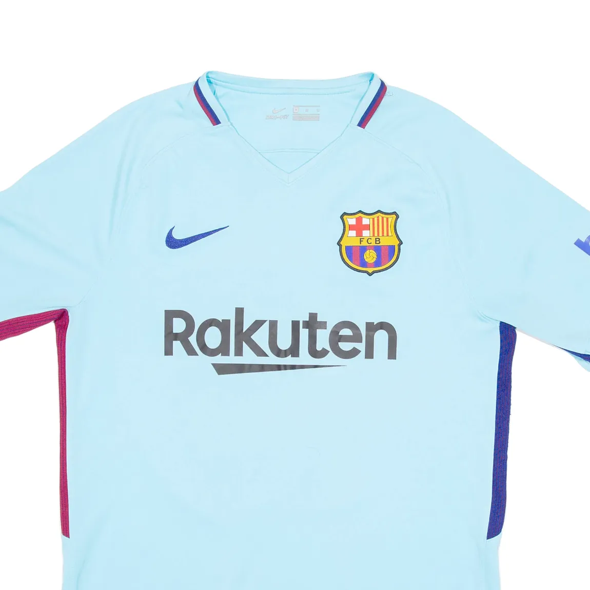 NIKE Barcelona Mens Football Shirt T-Shirt Blue V-Neck M