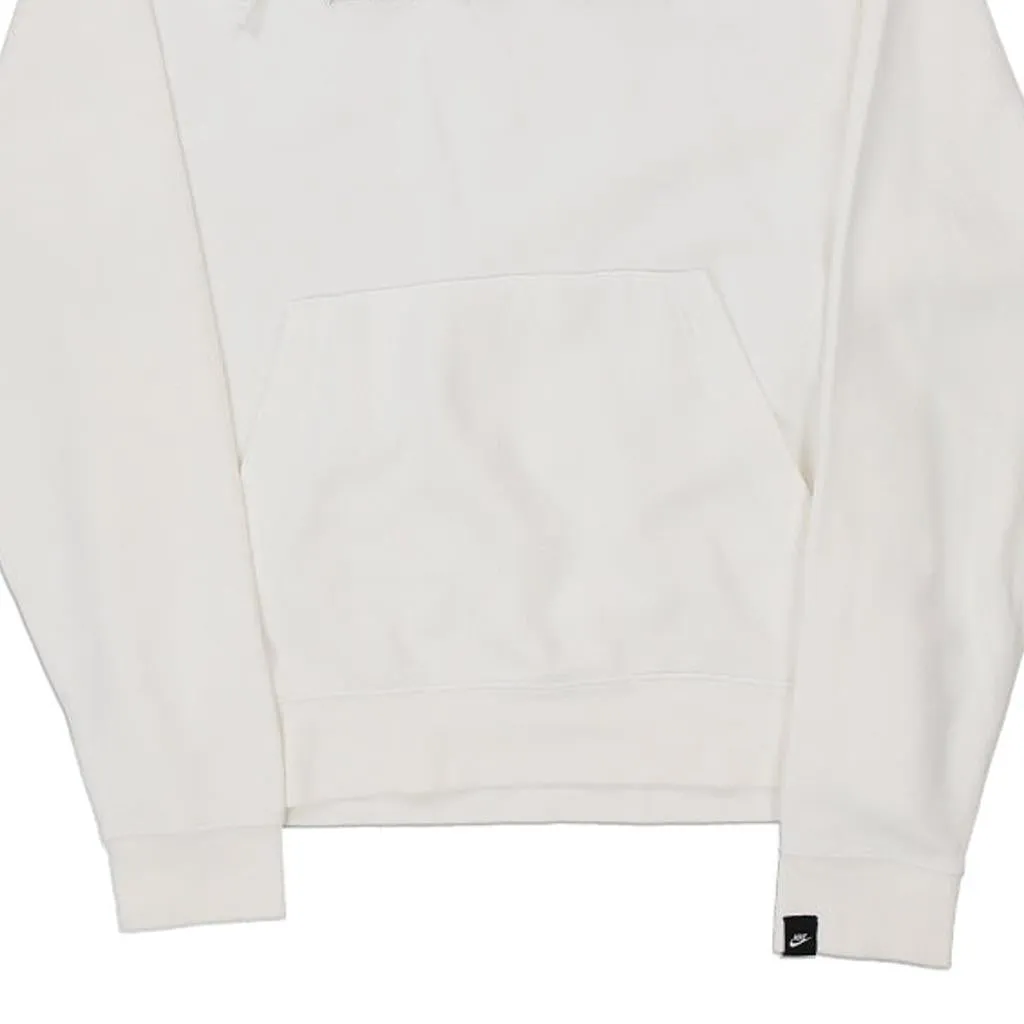 Nike Graphic Hoodie - Small White Cotton Blend