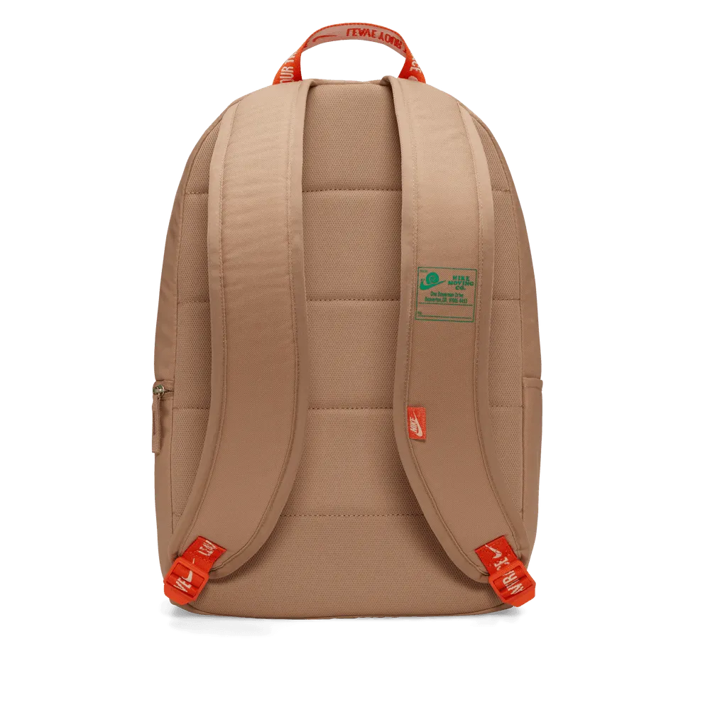 Nike Heritage Backpack 'Hemp/Safety Orange'