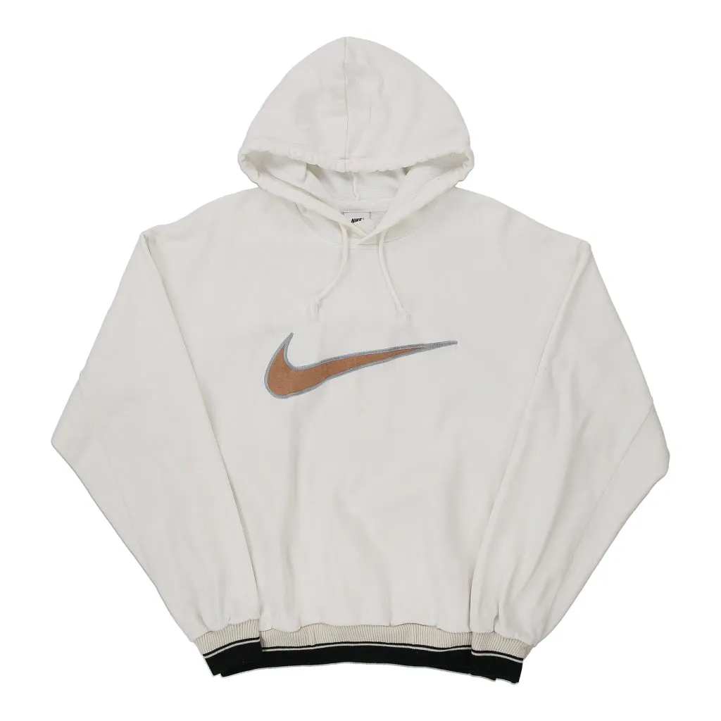 Nike Hoodie - Large White Cotton Blend