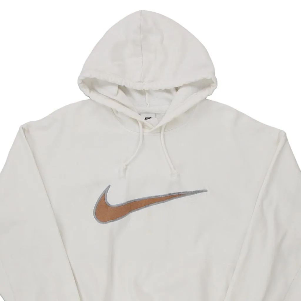 Nike Hoodie - Large White Cotton Blend