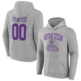  Northwestern Wildcats Gray Women's Soccer Pick-A-Player NIL Gameday Tradition Pullover Hoodie