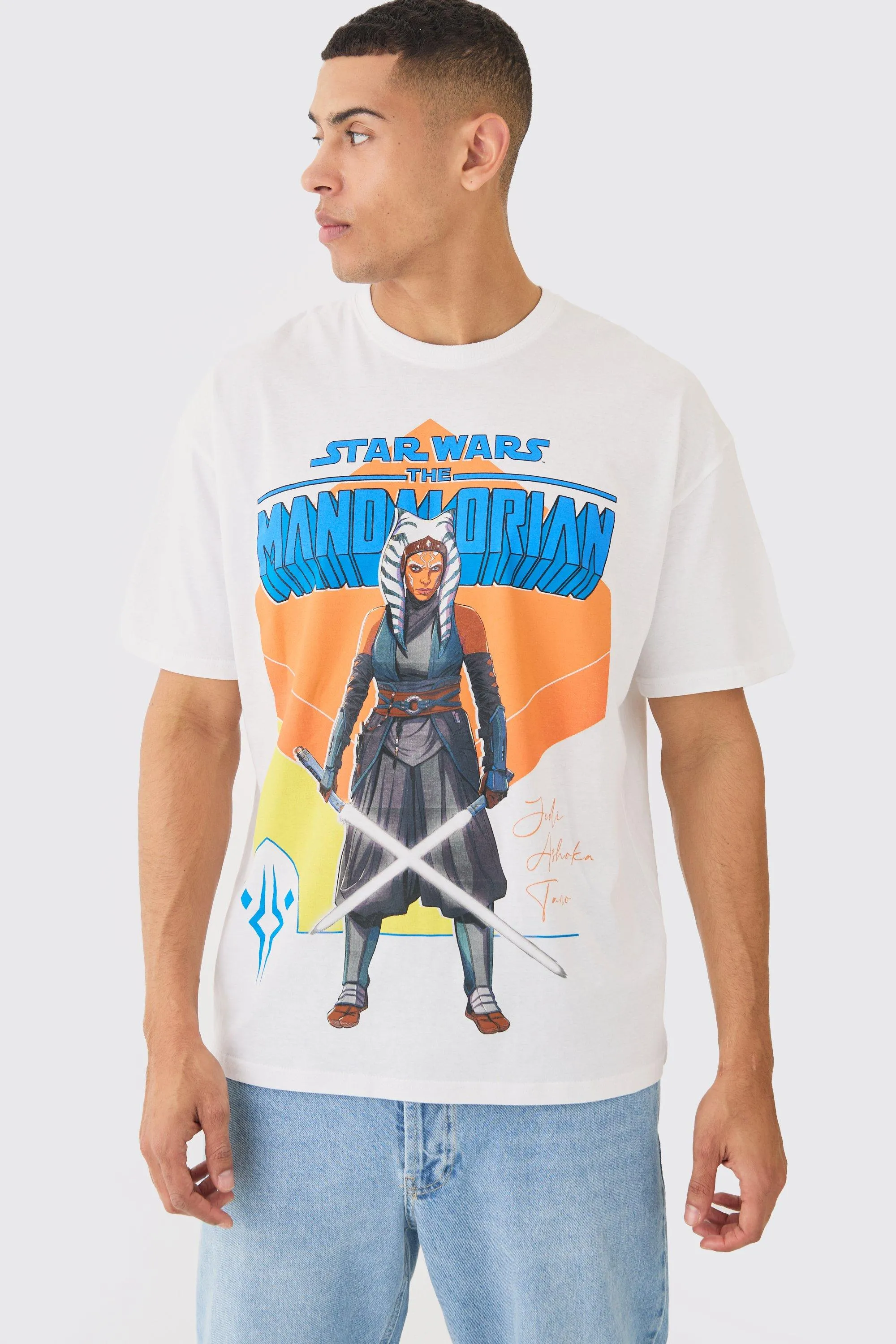 Oversized Star Wars Asoka Mandalorian License T-shirt | boohooMAN UK