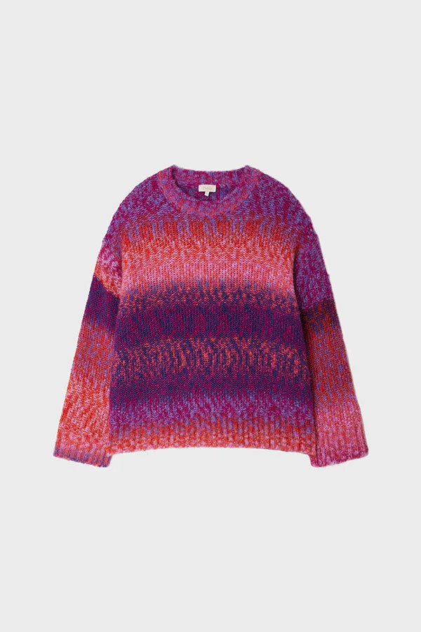 PabloNACEIRA PINK ALPACA FLECKED WOOL SWEATER