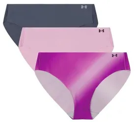 panties Under Armour Pure Stretch No Show Nov Bikini 3 Pack - Stellar Pink/Purple/Blue Petrol - women´s