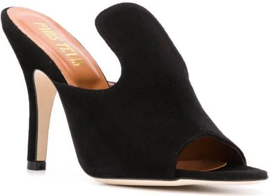 Paris Texas high vamp mules Black
