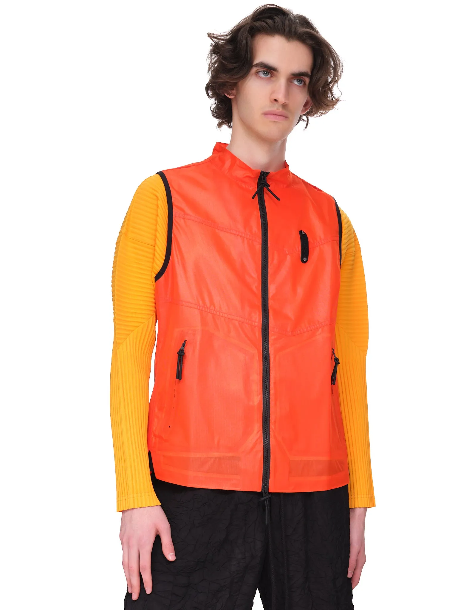 Patch Pocket Woven Vest (ACWMO076-RICH-ORANGE)