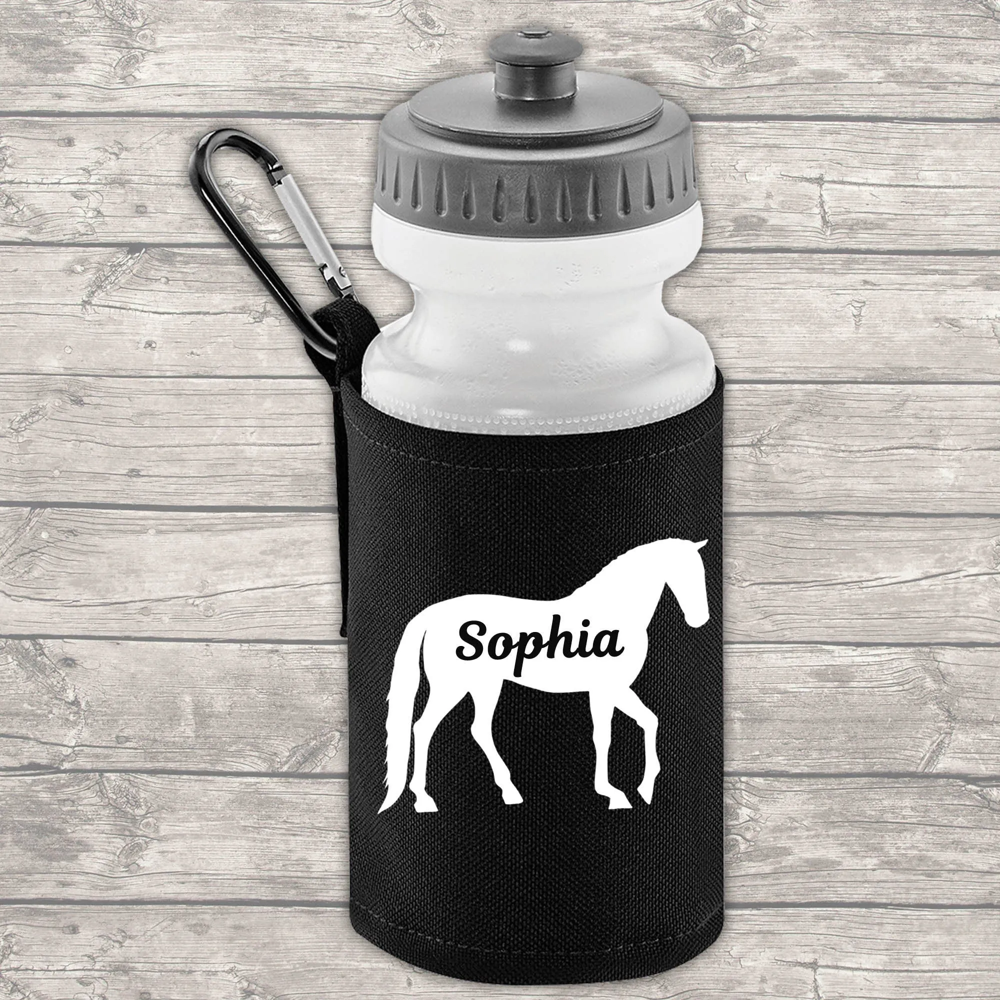 Personalised Horse 9 Litre Backpack Water Bottle and Lunch Bag and FREE Pencil Case Back To School Black Backpack Kids Mini Size