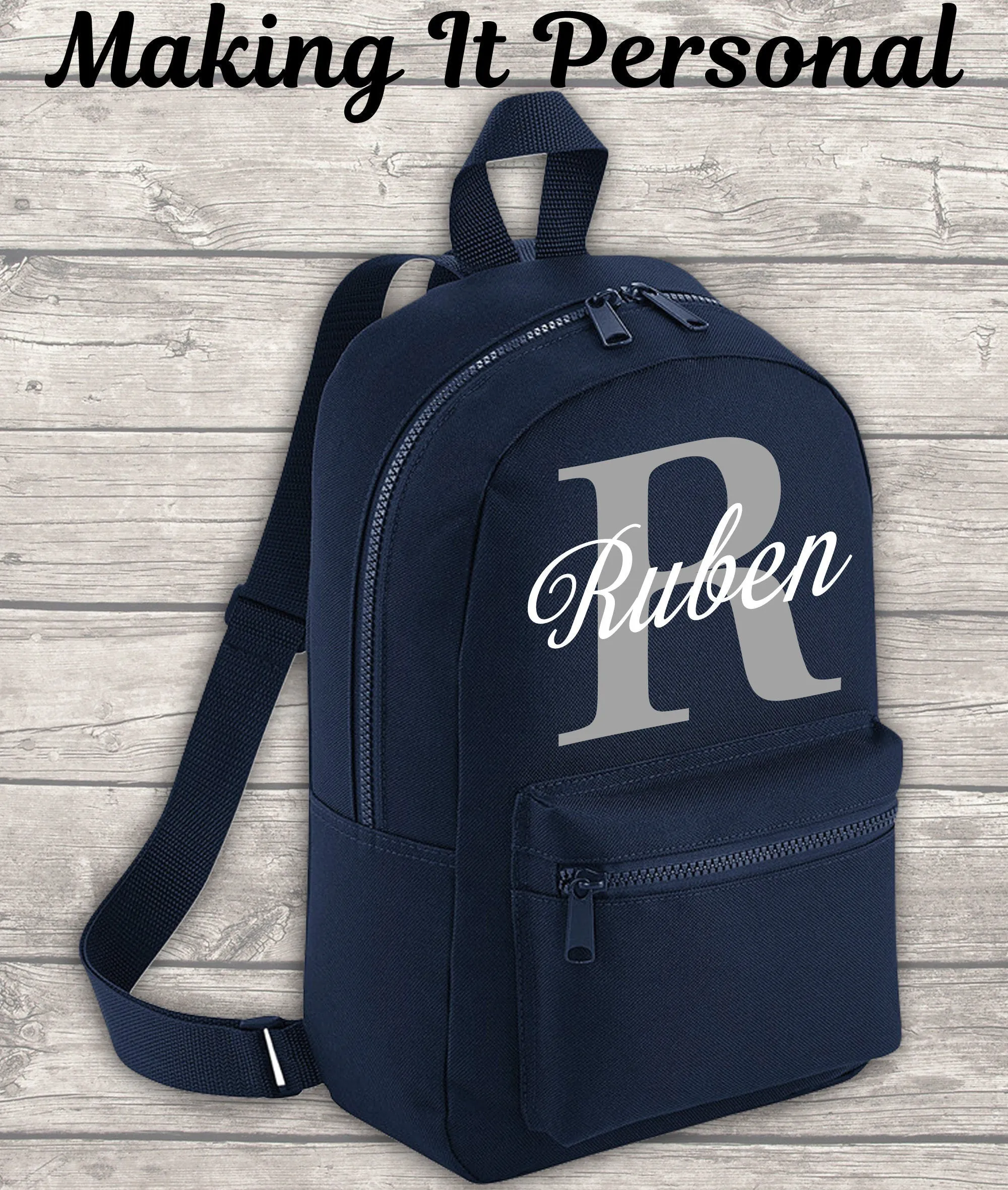 Personalised Mini Backpack ADD Your NAME and Initials Back To School Backpack Kids Backpack Child Backpack Toddler