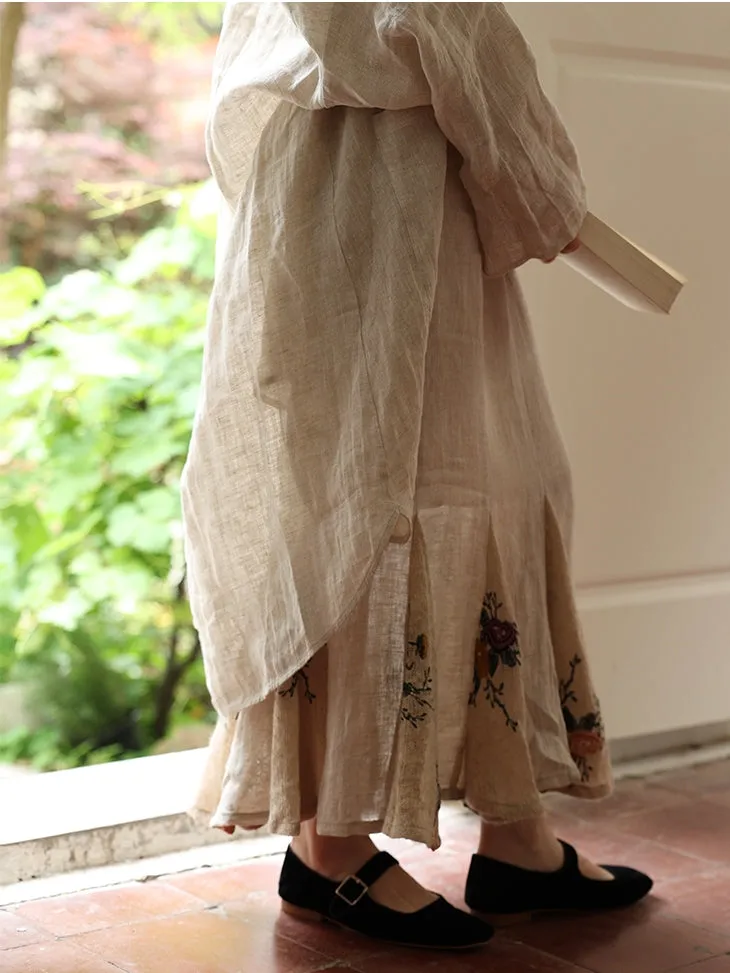 Petal Sheer Long Natural Cardigan