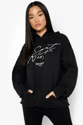 Petite Ye Saint West Printed Oversized Hoodie