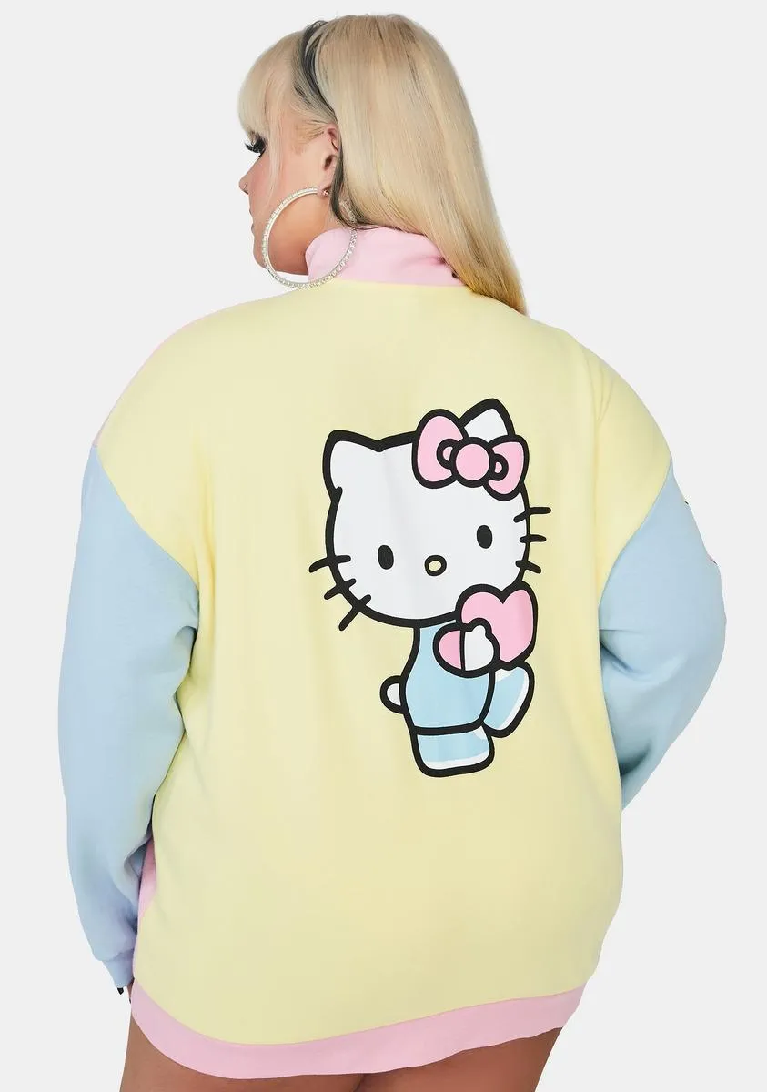 Plus Hello Kitty Color Contrast Panel Sweatshirt-