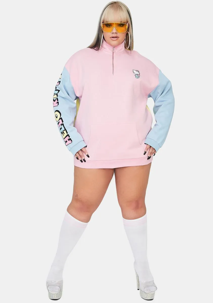 Plus Hello Kitty Color Contrast Panel Sweatshirt-