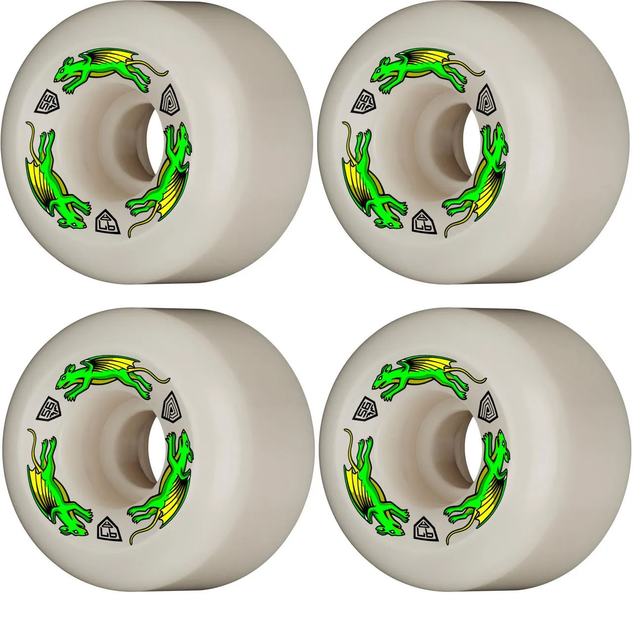 Powell Peralta Dragon Formula Skateboard Wheels Wide Nano Rats 56mm x 39mm 97A