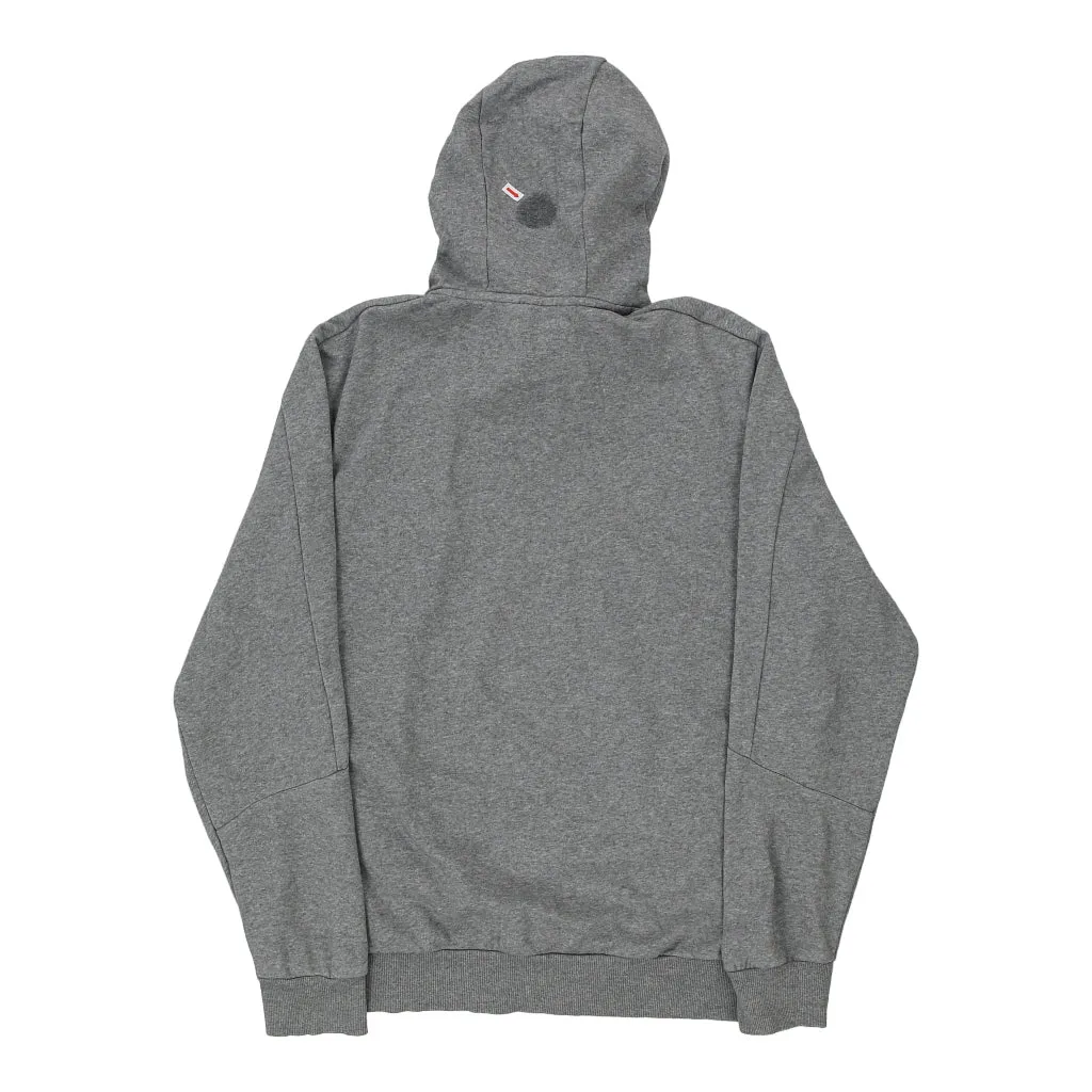 Puma Spellout Hoodie - Large Grey Cotton Blend