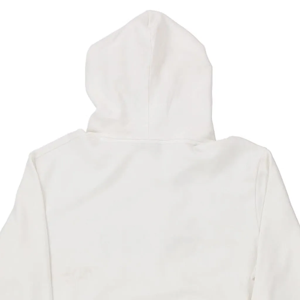 Puma Spellout Hoodie - Medium White Cotton Blend