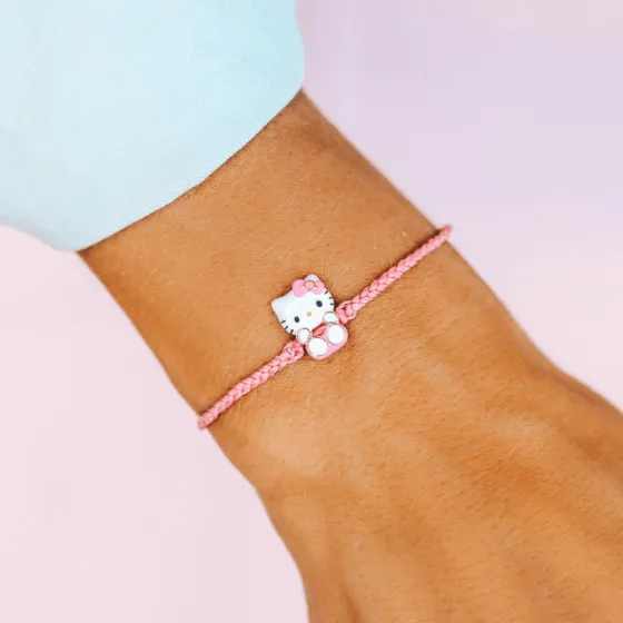 Pura Vida Hello Kitty Enamel Charm Bracelet in Light Pink