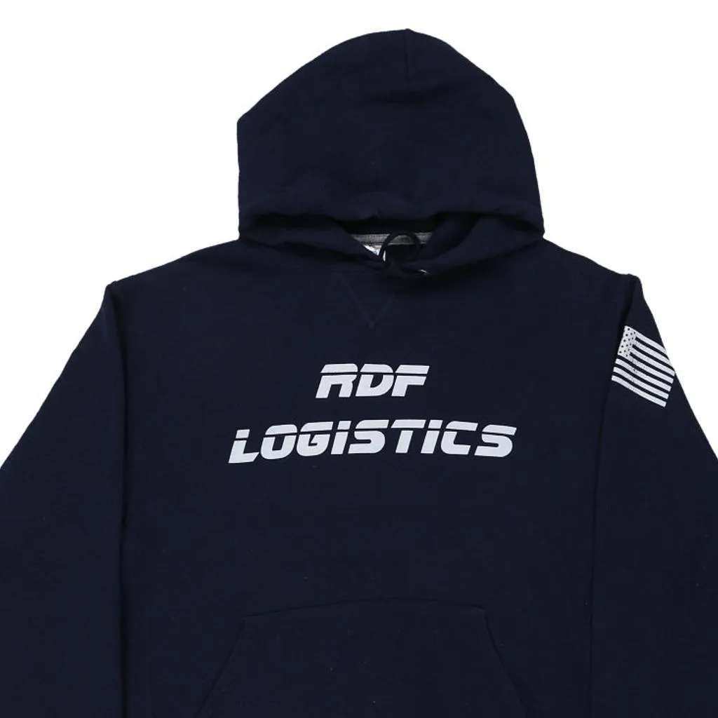 RDF Logistics Russell Athletic Hoodie - Large Navy Cotton Blend