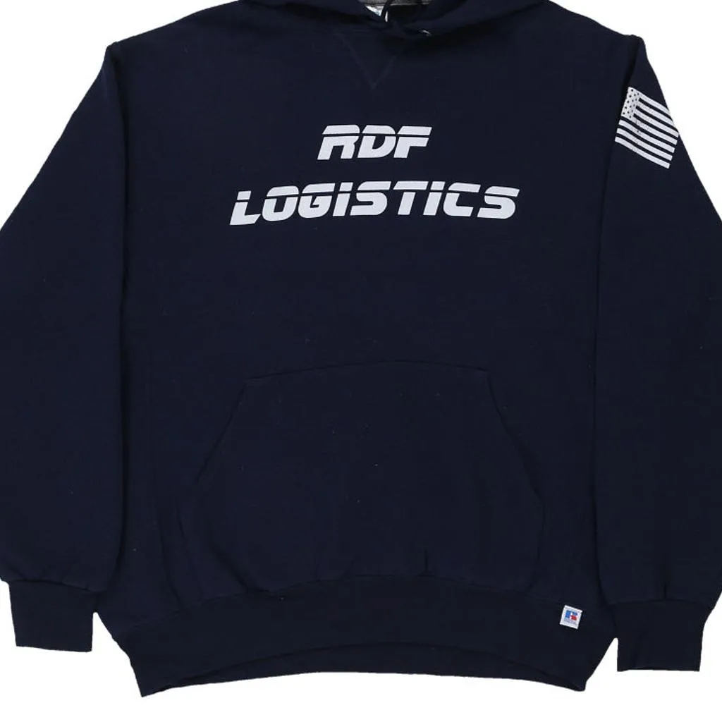 RDF Logistics Russell Athletic Hoodie - Large Navy Cotton Blend