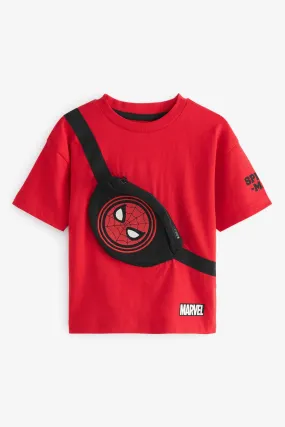 Red Marvel Spiderman Short Sleeve Bumbag T-Shirt (3mths-8yrs)