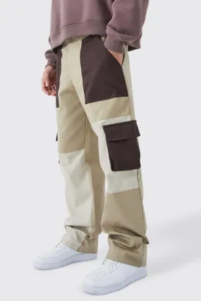 Relaxed Fit Color Block Cargo Pants