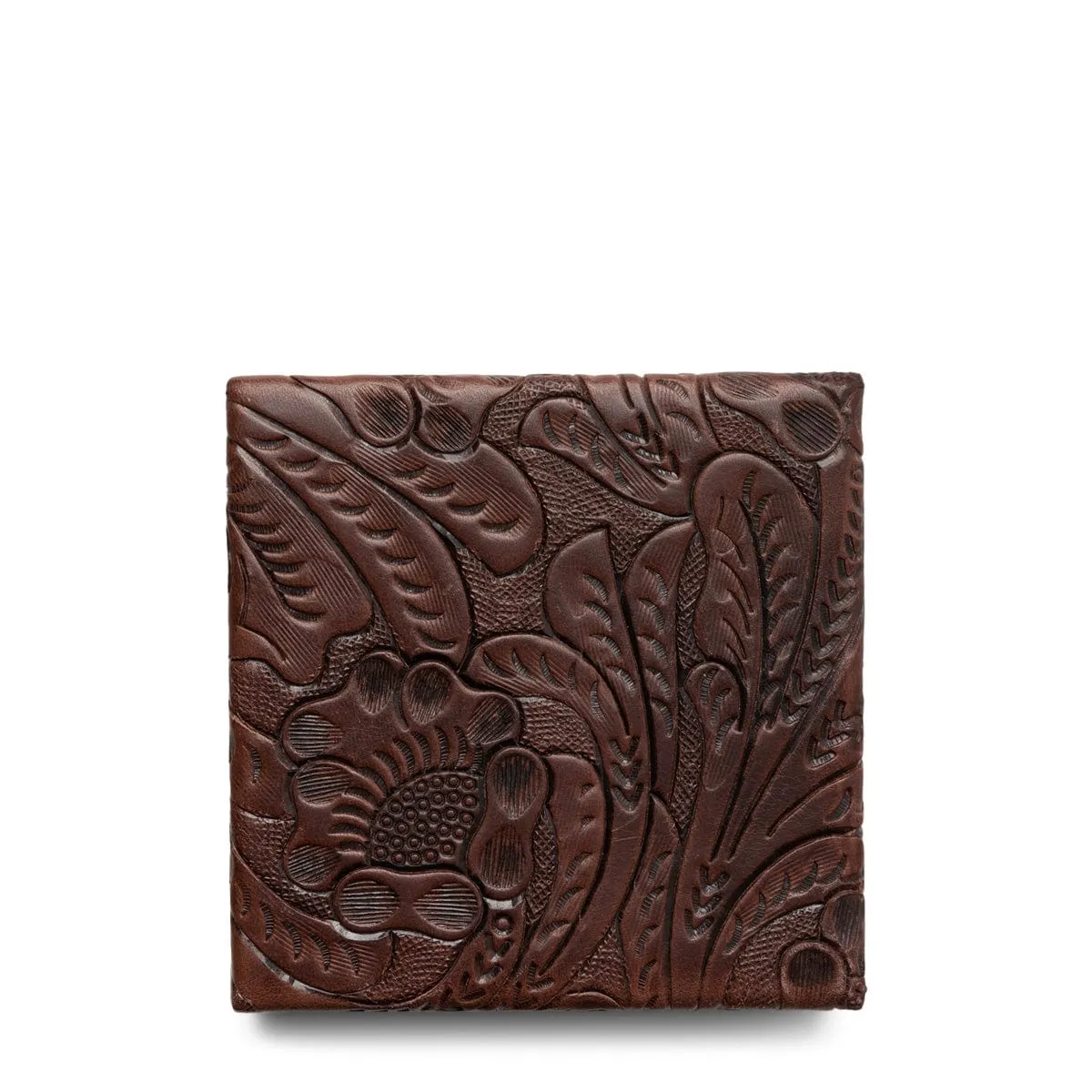 RRL COASTERS WITH HAND TOOLED LEATHER BOX CREAM/MULTI/BROWN | Bodega