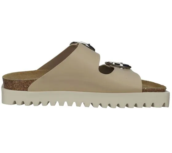 SANSIBAR women's mules from Spain with double straps, black or beige