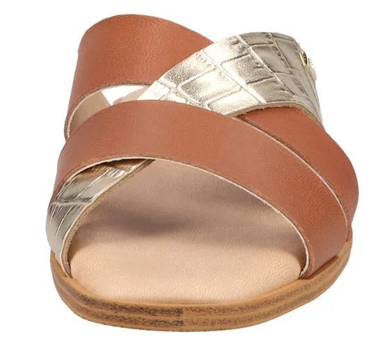 SCAPA Pantoufles en Cuir Véritable pour Femmes Mules Chaussures d Été Chaussures à Enfiler Fabriquées en Italie 1079755-42 Marro