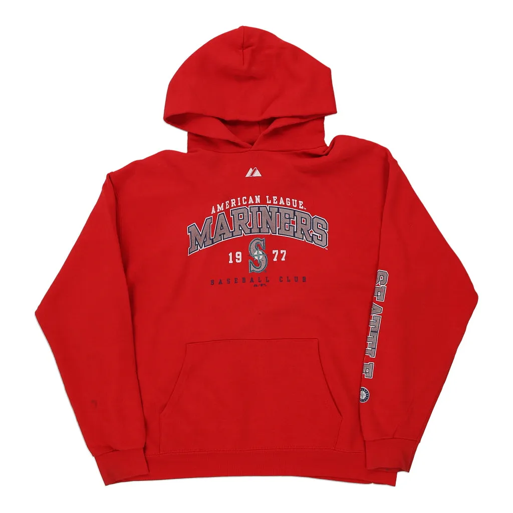 Seattle Mariners Majestic MLB Hoodie - XL Red Cotton Blend