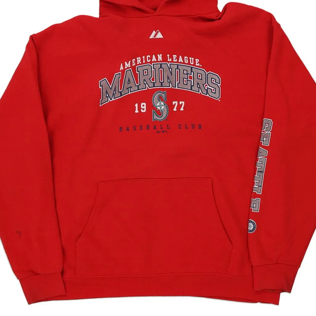 Seattle Mariners Majestic MLB Hoodie - XL Red Cotton Blend