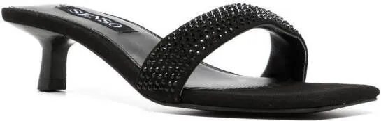 Senso Tori 25mm crystal-embellished mules Black