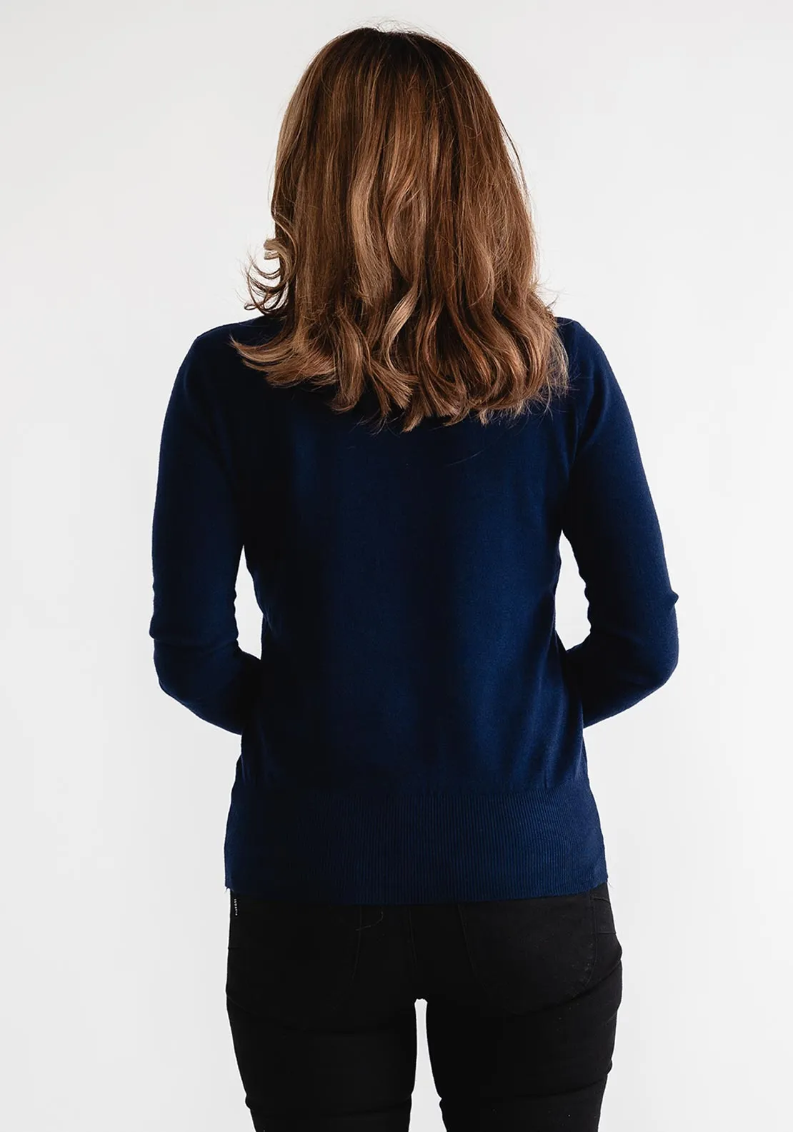 Serafina Collection Button Detail Sweater, Blue