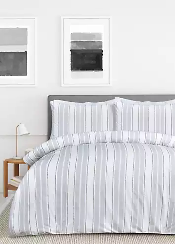 Sleepdown Grey Pyjama Stripe Duvet Cover Set | Kaleidoscope