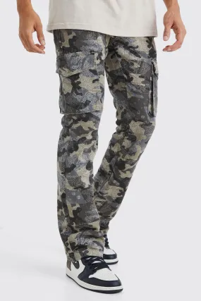 Slim Flare Gusset Camo Bandana Cargo Pants