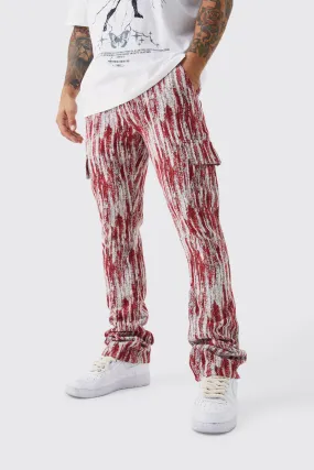 Slim Flare Tapestry Cargo Pants