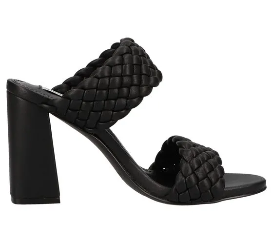 STEVE MADDEN Mules de mujer de tacón con tiras trenzadas SM11001435-02002-001 Negro