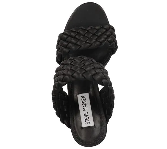 STEVE MADDEN Mules à talons et brides tressées pour femme Tangle SM11001435-02002-001 Noir