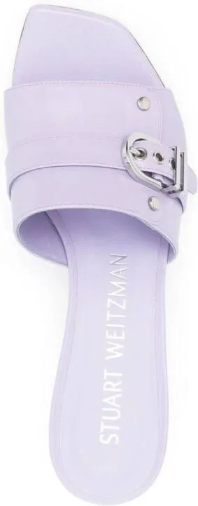 Stuart Weitzman Maverick 90mm leather mules Purple