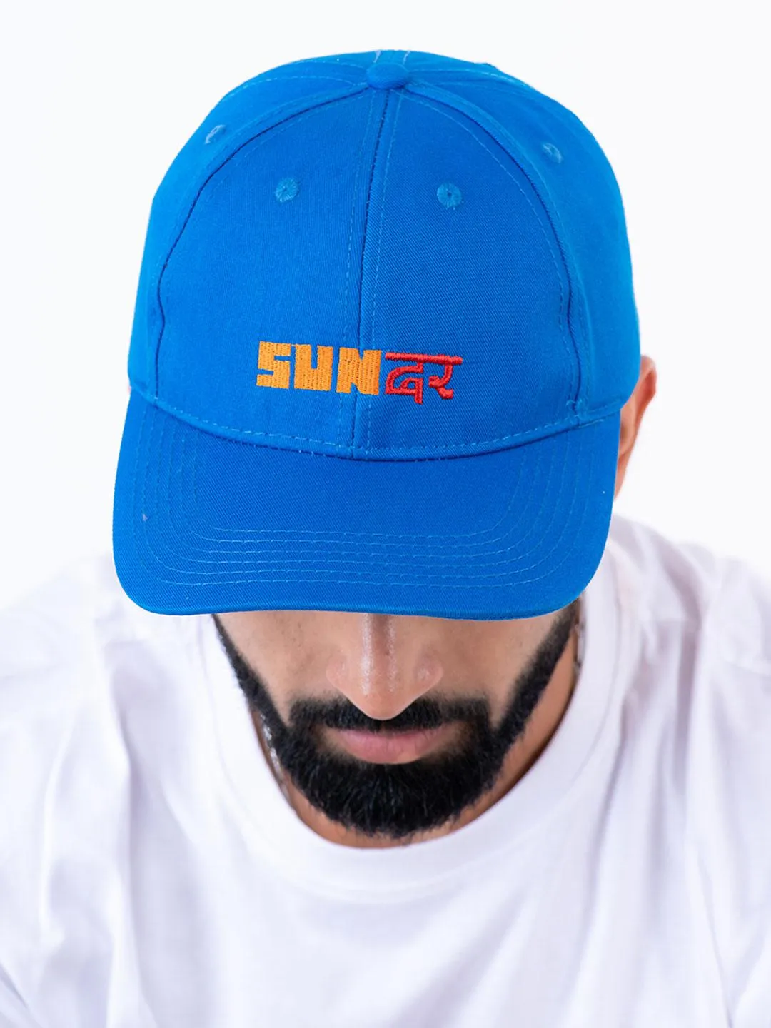 Sundar Embroidered Blue Free Size Unisex Baseball Caps