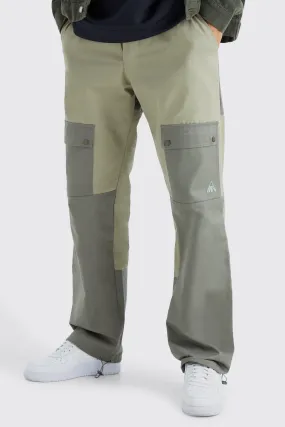 Tall Relaxed Fit Color Block Tonal Branded Cargo Pants