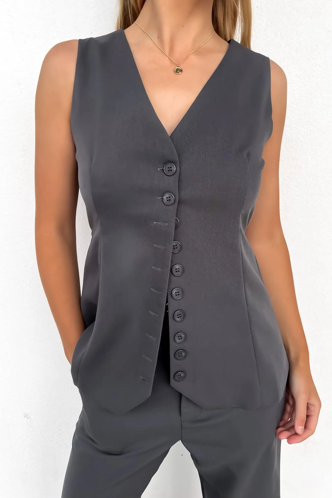 Tegan Vest Grey