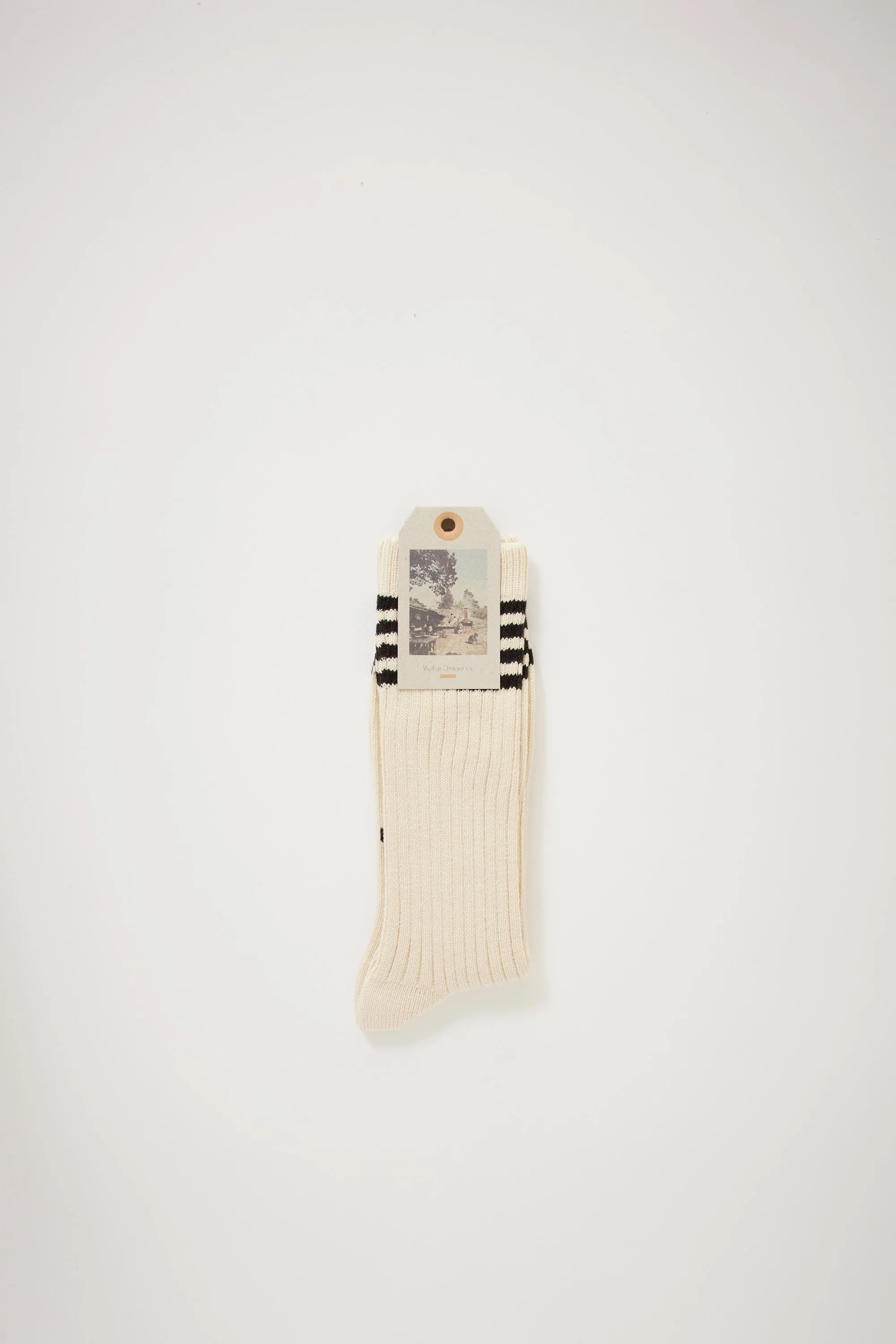 Tennis Socks Stripe Off White/Black