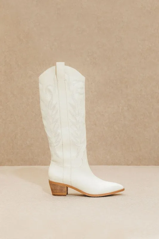 The Inlay White Cowgirl Boots